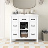 Bathroom Vanity Cabinet With 2 Drawers And Doors, Adjustable Storage Panel, Vintage Handle Modern Bathroom Storage Cabinet - 4 of 4