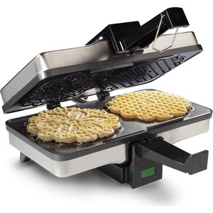 Pizzelle Maker- Non-stick Electric Pizzelle Baker Press Makes Two 5-Inch Cookies at Once- Recipes Includedg - 1 of 4