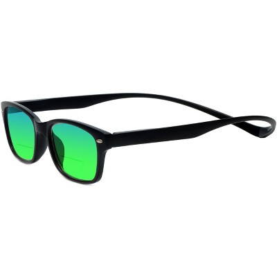 Magz Greenwich Magnetic Front Connecting Polarized Sun OR Bi-Focal Sunglasses in Rainbow Stripe Multi-Color Black