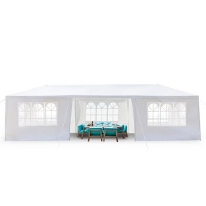 Karl Home | 10 Ft. X 30 Ft. White Water-Proof Party Tent With 7 Removable Sidewalls - 1 of 4