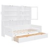 TIRAMISUBEST Twin/Full Size Daybed with Glass-Door Storage Cabinets and Built-in LED Lighting, Wooden Daybed Frame Sofa Bed with Storage Shelves - 4 of 4