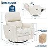 Power Recliner Chair Swivel Rockery Glider PU Leather Upholstered Glider Recliner Nursery Chair with USB Port and Lumbar Support for Living Room - 4 of 4