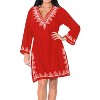 LA LEELA Women's Summer Loose Holiday Mini Beachwear Dress Flowy Short Fashion Bathing Suit Cover Ups - 4 of 4