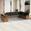 vidaXL 10 Piece Patio Sofa Set with Cushions Gray Poly Rattan - Without Table - 2 of 4