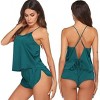 Ekouaer Silk Pajamas Set for Women Satin Backless Lingerie Pjs Cami Top and Shorts Nightwear - 2 of 4