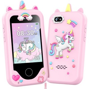 Kids Smart Phone for Girls, Christmas Birthday Gifts for Age 3-10,Kids Toys Cell Phone, Toddler Learning Toy Phone with Dual Camera Game Music Player - 1 of 4
