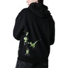 Jurassic Park Logo Wrap-Around Raptor Adult Black Long Sleeve Hooded Sweatshirt - 2 of 4