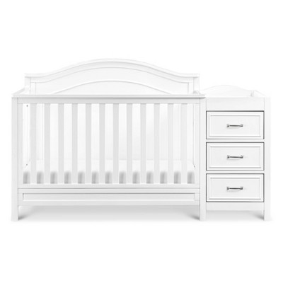 White 4-in-1 Convertible Crib and Changer with Storage