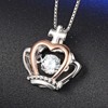 Crown Necklace for Women CZ Pendant and Chain Two Tone Sterling Silver Ginger Lyne Collection - 4 of 4