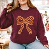 Simply Sage Market Coquette Orange Checker Bow Sweatshirt - 2 of 4