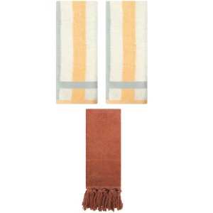 REGALWOVEN 3 Packs Cotton Absorbent Soft Decorative Bathroom Hand Towel for Kitchen - 1 of 4
