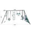 YUHAO Children Four Function Swingset with Face to Face Metal Plastic Safe Swing Seat 550lbs, Outdoor Toys，Age 3+ , Blackish Green - 4 of 4