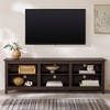 Chic Crate - 70" Transitional Media Console - 3 Open Shelves for 80" TVs - Modern TV Stand with Storage - Dark Espresso - 4 of 4