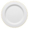 Smarty Had A Party 10" White w/ Gold Pearl String Plastic Dinner Plates - 120 pcs - 2 of 4