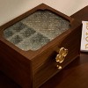 Wooden Jewelry Case with Drawers, Clover-Shaped Brass Lock, Gift-Ready Walnut Storage for Women - 4 of 4