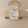 Soft-Close Wall-Mounted Bathroom Vanity with Ceramic Sink, Compact Storage for Small Bathrooms, White - 3 of 4
