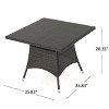 NicBex 40.25" Outdoor Dining Table,Square Rattan/Wicker Patio Table for 2 to 4 Chairs,Outdoor Furniture,Teak/Beown - 3 of 4