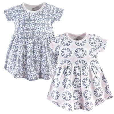 Yoga Sprout Baby And Toddler Girl Cotton Short-sleeve Dresses 2pk