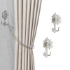 Unique Bargains Curtain Holdbacks Hexagonal Camellia Hooks Zinc Alloy 5.51"x2.56" 1Pair - 2 of 4