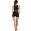 Memoi Women's Seamless Rib Bralette and Boyshort Panty Set Black S - 3 of 4