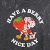 Juniors Womens Strawberry Shortcake Berry Nice Day Greeting  Mineral Wash Crop T Shirt - 2 of 4