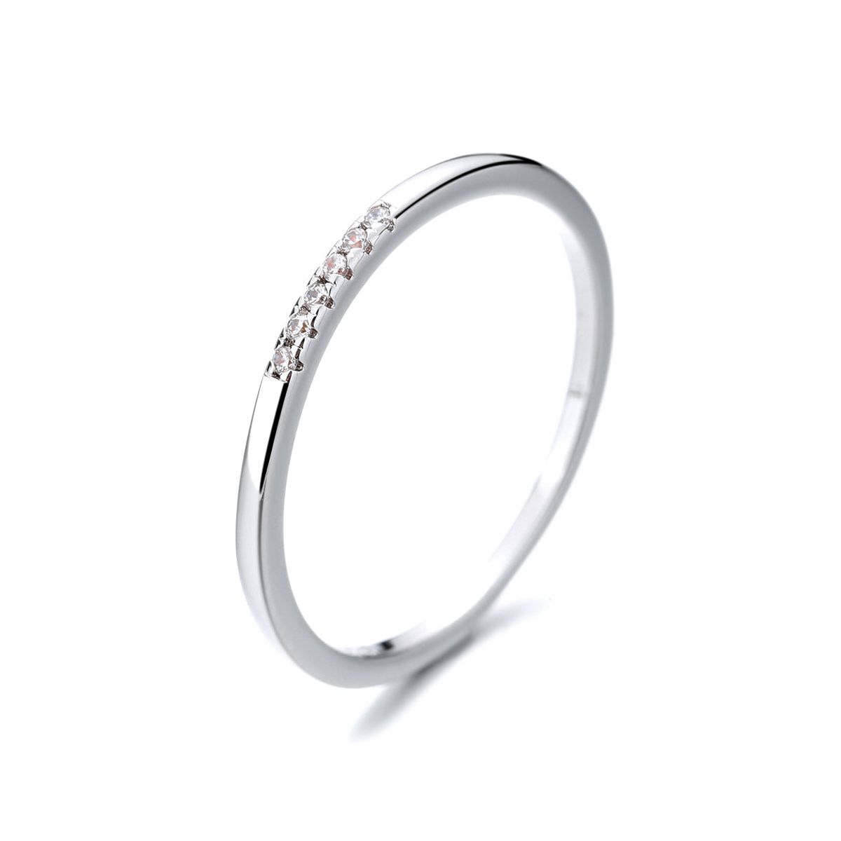 14K Gold and Sterling Silver Stacking Ring With crystals - thumbnail 4