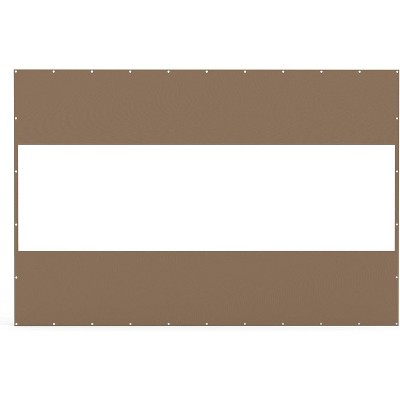 DOMETOUR Heavy Duty Waterproof Clear PVC Curtain, 18oz Weatherproof Privacy Screen for Patios, Gazebos, Pergolas (8'H x 12'W, Brown)