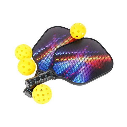 Graphite Pickleball Set with 2 Paddles, 4 Outdoor Balls, and Bag.  Lightweight for Beginner to Intermediate Players. Honeycomb Polymer core  for Optimal