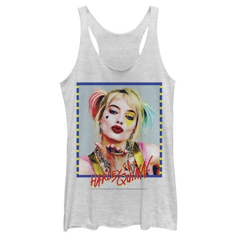 Women's Birds of Prey Harley Quinn Blowing Kiss Racerback Tank Top - image 1 of 3