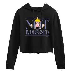 Women's - Disney Villains - Not Impressed Cropped Graphic Hoodie - 1 of 3