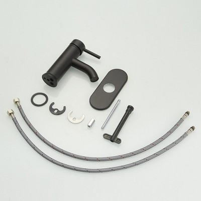 Matte Black Stainless Steel Single-Handle Bathroom Faucet