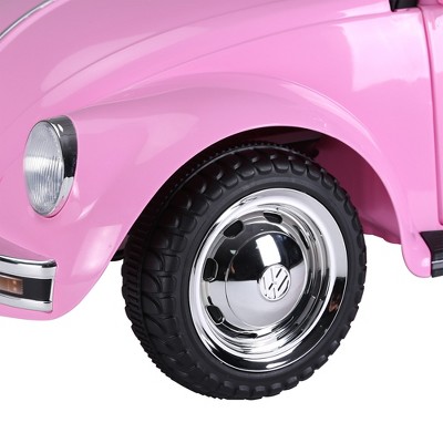 Pink 6-Volt Volkswagen Beetle Kids Ride-On Car
