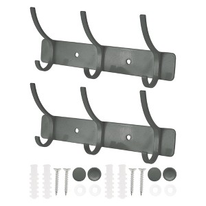 Unique Bargains Wall Mount Coat Rack with Hooks Used for Hanging Hat Towel Bathrooms - 1 of 4