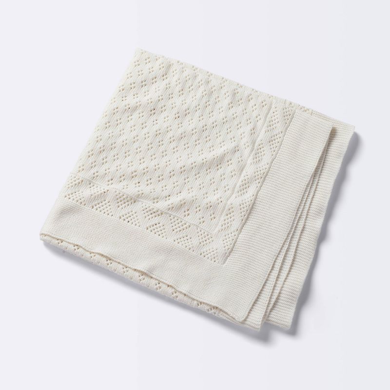 Seed Stitch Pointelle Baby Blanket - Cream - Cloud Island&#8482;, 1 of 6