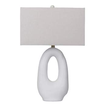 SAGEBROOK HOME 27" Open Cut-Out Oval Table Lamp White