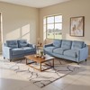 CAVINAS Modern Single Velvet Futon Sofa Couch with Thicken Cushion,Comfortable Sectional Sofa Couch for Living Room,Bedroom - 2 of 4