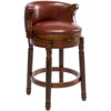 NicBex Seat Height 26 Inch Swivel Bar Stools,Cow top Leather Wooden Counter Height Bar Chair with Backs for Home Kitchen Counter,Brown - 2 of 4