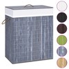 vidaXL Collapsible Laundry Basket Laundry Bin Dirty Clothes Hamper Bamboo - Gray 20.5" x 12.6" x 24.6" - 2 of 4