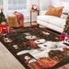 Christmas Area Rugs, Washable Non-Slip Christmas Snowman Plaid Carpet, Soft Low Pile Foldable Stain Resistant for Bedroom, Home - 2 of 4