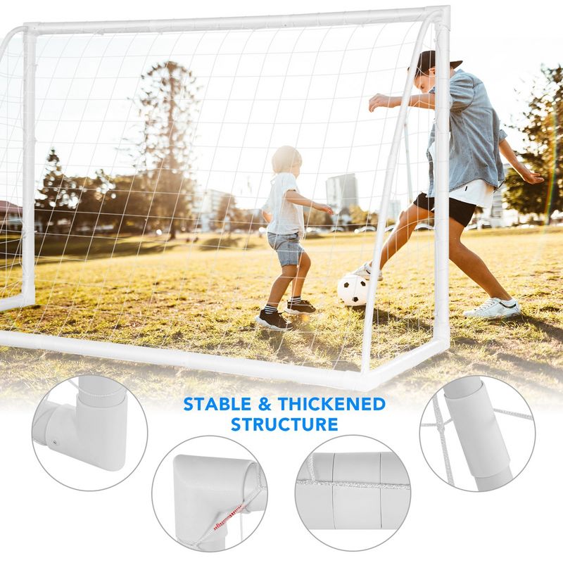 Costway 6 FT  x 4 FT Portable Kids Soccer Goal Quick Set-up for Backyard Soccer Training, 4 of 11