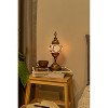 Kafthan 14.5 in. Handmade Multicolor Center Circle Mosaic Glass Table Lamp with Brass Color Metal Base - 3 of 4