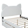 NicBex Twin/Full Size Upholstered Platform Bed with Cartoon Ears Shaped Headboard and 2 Drawers for Kids Teens Adults - 4 of 4