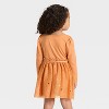 Toddler Girls' Long Sleeve Halloween Pumpkin Spice Tulle Dress - Cat & Jack™ Brown - 3 of 4