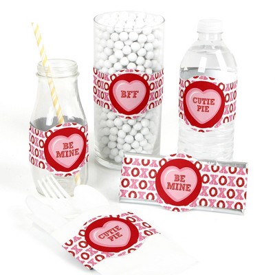 Big Dot of Happiness Conversation Hearts - DIY Party Supplies - Valentine's Day Party DIY Wrapper Favors & Decorations - Set of 15