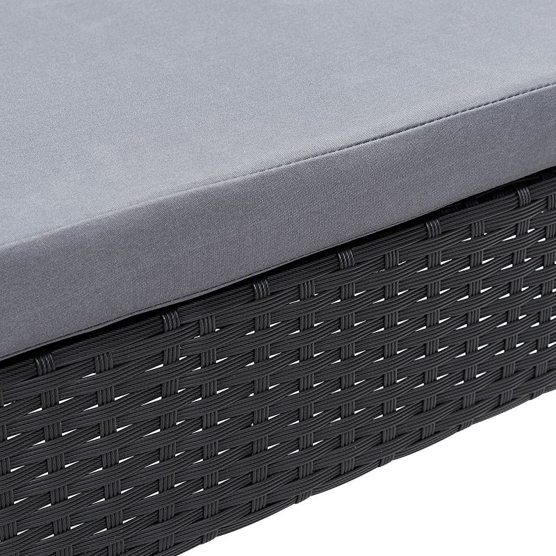 Tangkula 4 PCS Rattan Wicker Furniture Set Loveseat Sofa Cushioned Patio Outdoor Black, 5 of 9
