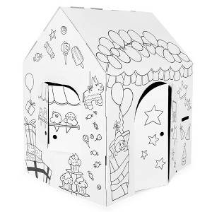 Easy Playhouse Birthday- Arts & Craft Cardboard Fort, Decorate & Personalize - 1 of 4