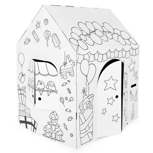 Colour in cardboard playhouse online