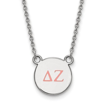Black Bow Jewelry Sterling Silver Delta Zeta Greek Life Necklace 18 Inch