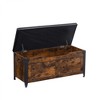 Storage Chest, Wood Storage Bench with Seating and Safety Hinge, Entryway Bench with Storage - 3 of 4