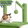 Modern Multicoloured Soft Plush Cat Tree Pet Tower with Top Resting Basket,Spacious Condos and Hanging Ball - 3 of 4